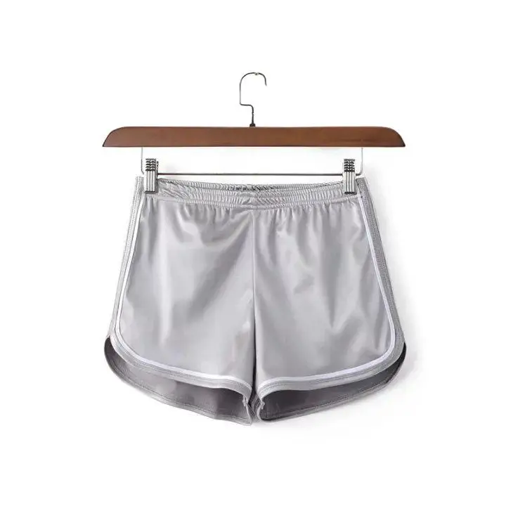 Ebaywi カジュアルスムーズ弾性ハイウエストスポーツショーツ女性サマーナイトクラブホットパンツワイドレッグパンツハイウエスト七分丈ポリエステル