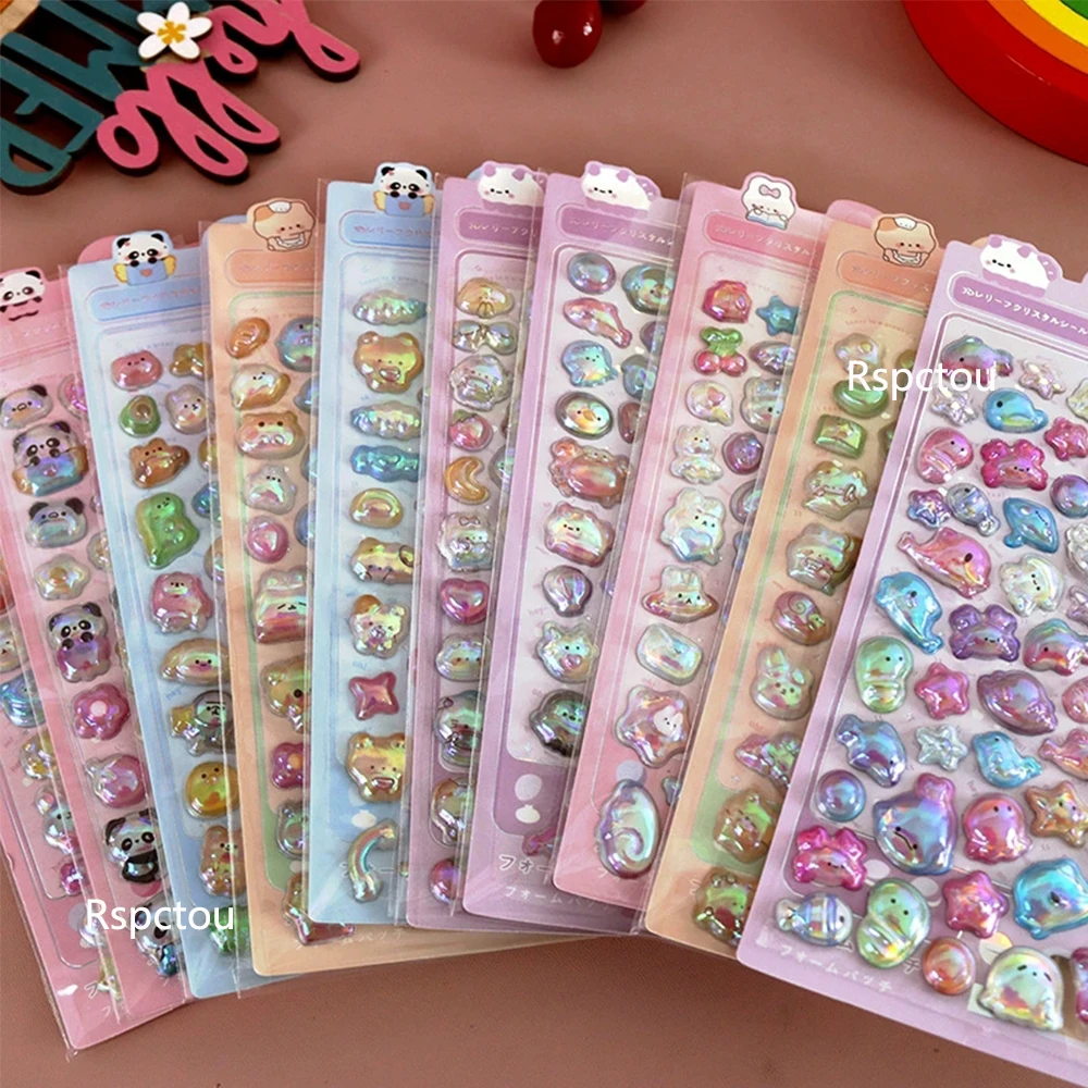 

1/10pcs Cute Laser Cartoon Animal Bubble Stickers Creative Handmade DIY Luggage Laptop Scrapbook Guitar Decoration Sticker Gifts