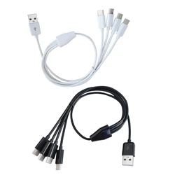 Multi 4 in 1 USB C Long Cable Charging Cord Multiple Ports Charging Cable Type C Connector for Cellphones