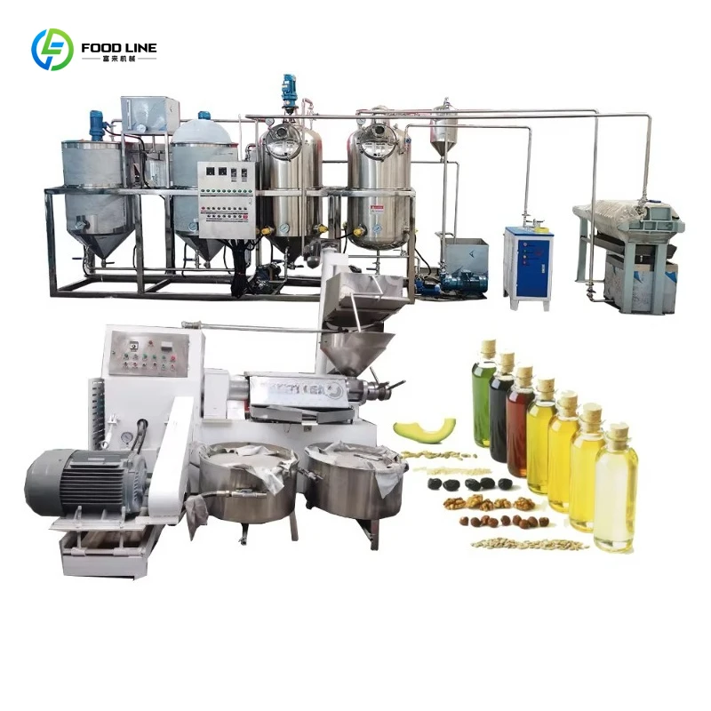 Customized Sunflower & palm cooking oil cold press production line, 500kg/h fully automatic