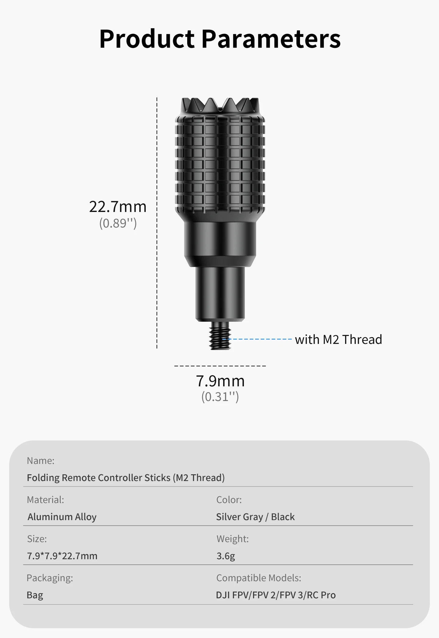 Faltbarer, rutschfester Daumen-Rocker-Joystick für DJI RC/RC 2/RC N1/RC N2/RC Pro Pro2 Fernbedienung, Aluminium-Drohnen-Steuerstäbe – Detail 11
