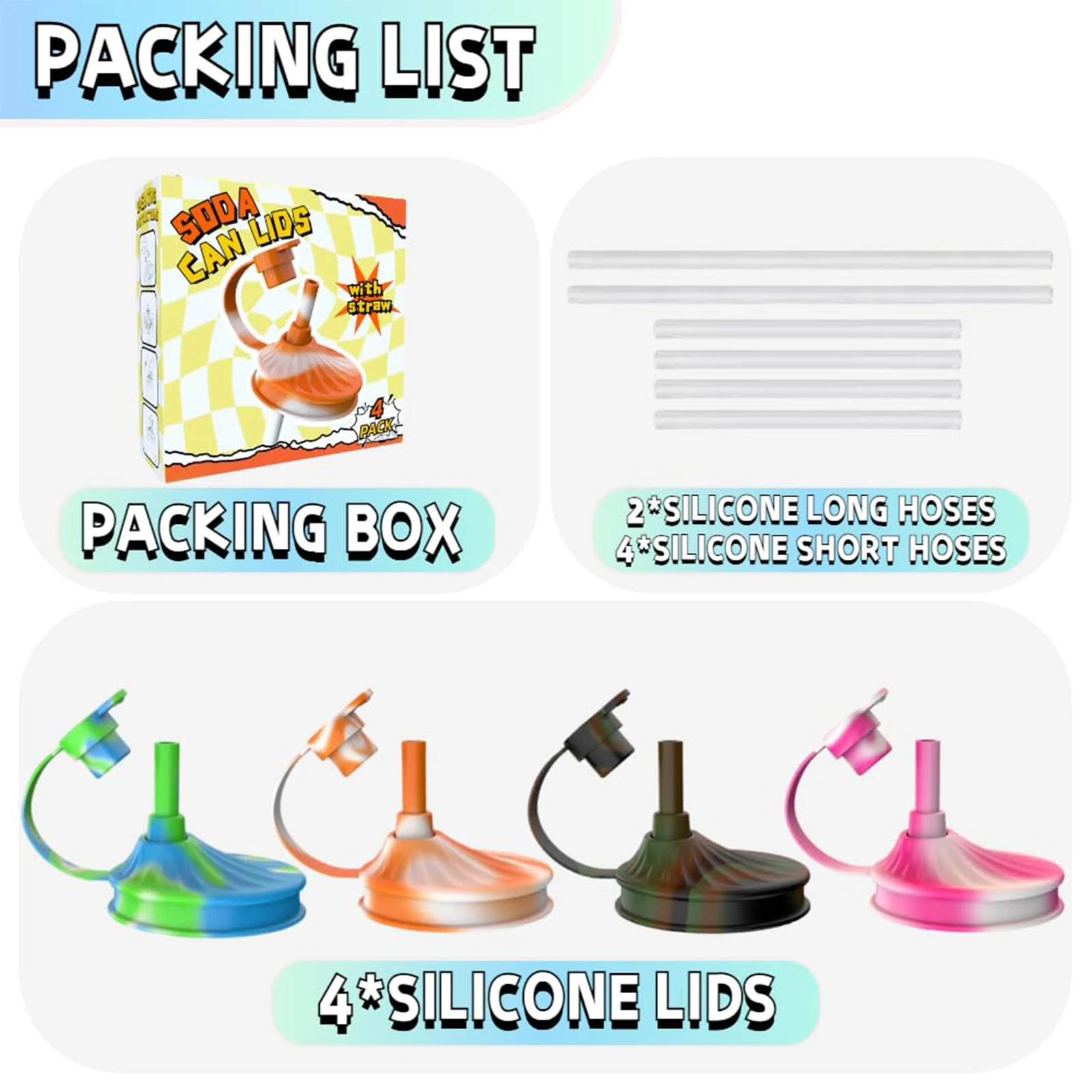 

Силиконовые крышки для банок с соломинкой, многоразовые крышки для консервирования энергетических напитков для газировки - банки для пивного сока