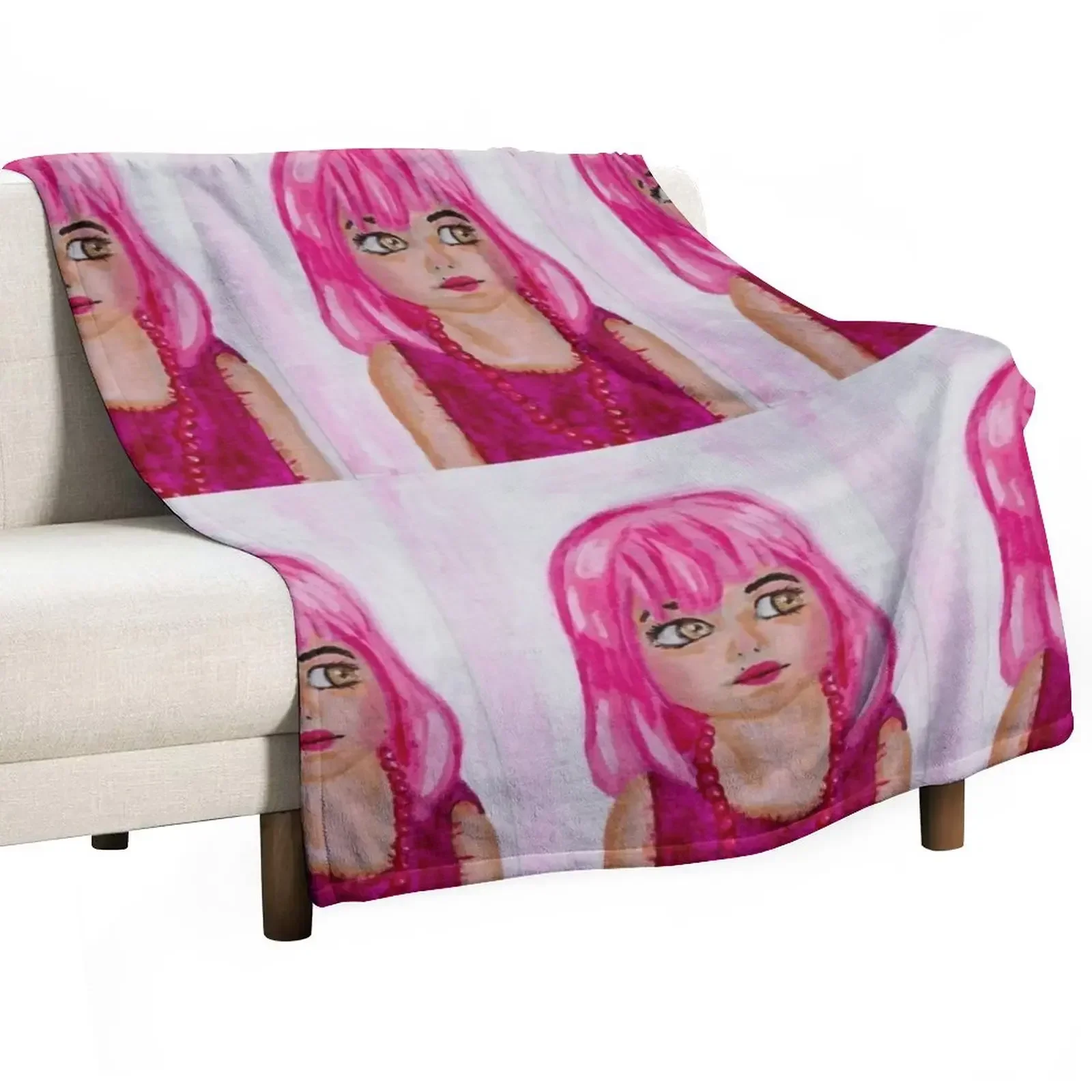 

Pink Hair Throw Blanket Shaggy decorative Blankets