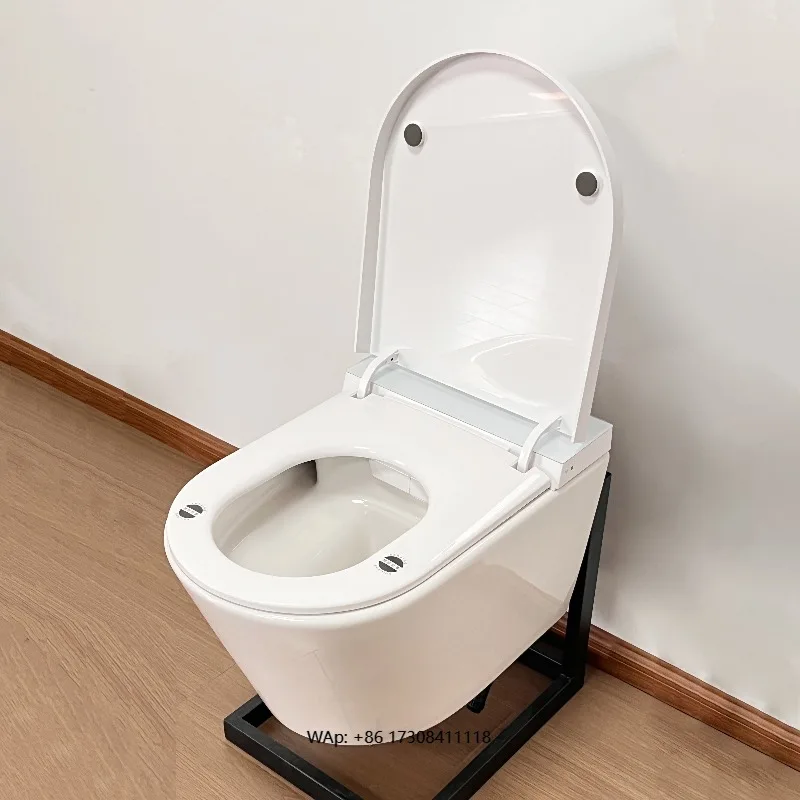 

Умный настенный автоматический открывающийся унитаз премиум-класса с дистанционным управлением, подогрев, встроенный пенопластовый экран, удлиненный, без функции воды