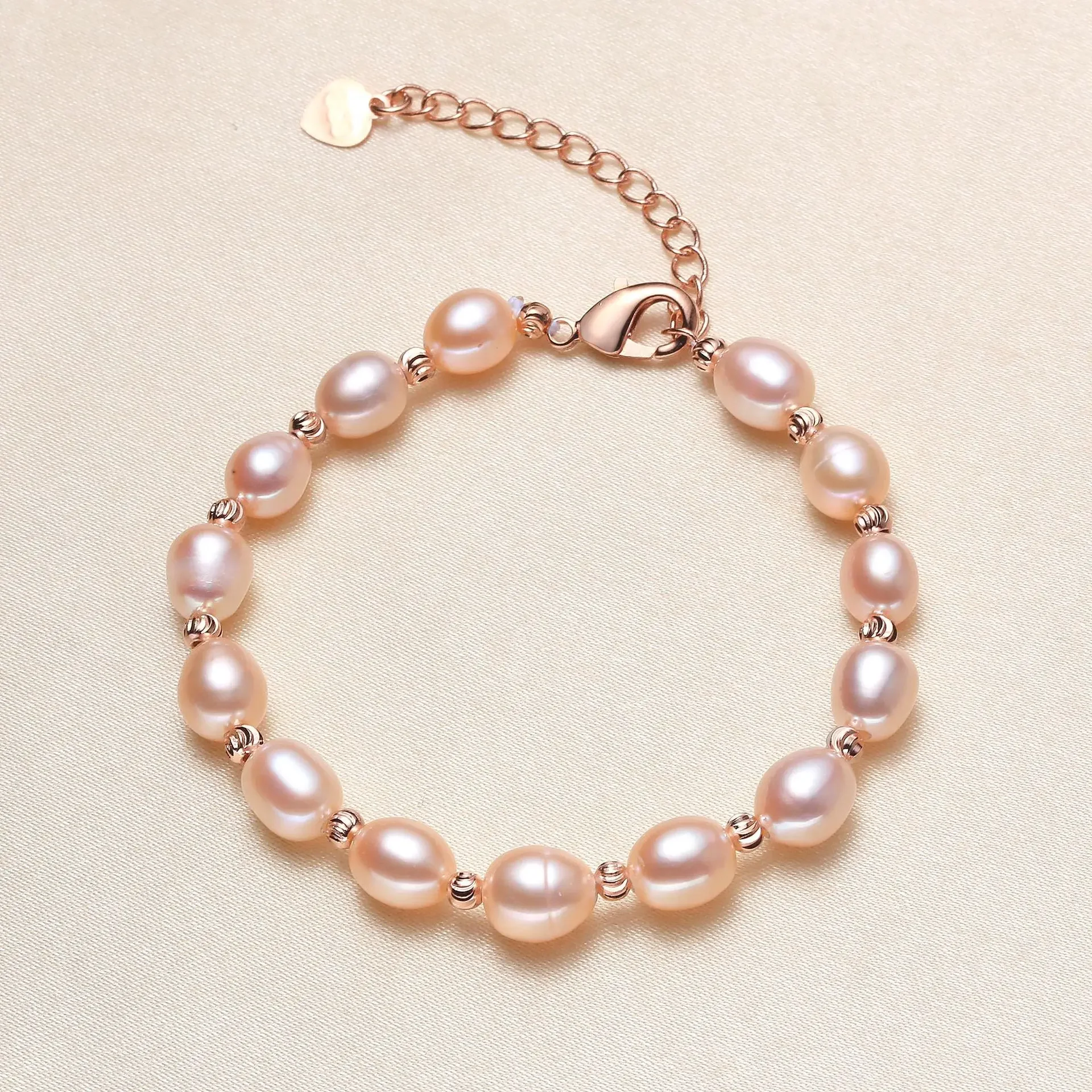 5-6mm Small Rice Pearl Strand Bracelets for Women Sweet Real Mixed Baroque Pearls Elegant Natural Freshwater Pearl Bracelets