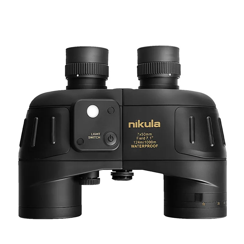 

NIKULA 7x50 Military Marine Binoculars IP7 Waterproof Bak-4 Telescope With Rangefinder & Compass For Camping Hunting Boating