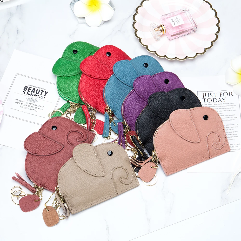 Japanese zero wallet ins leather coin purse leather package female cute elephant mini creative COINS