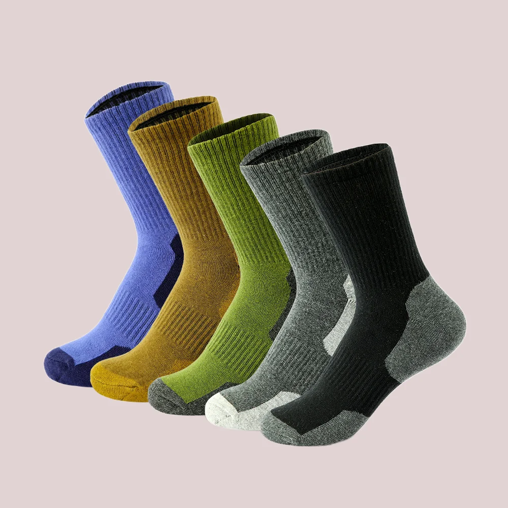 Chaussettes d'affaires respirantes en coton pour hommes, chaussettes de sport de plein air, longues, monochromes, gentleman, haute qualité, 5/10 paires