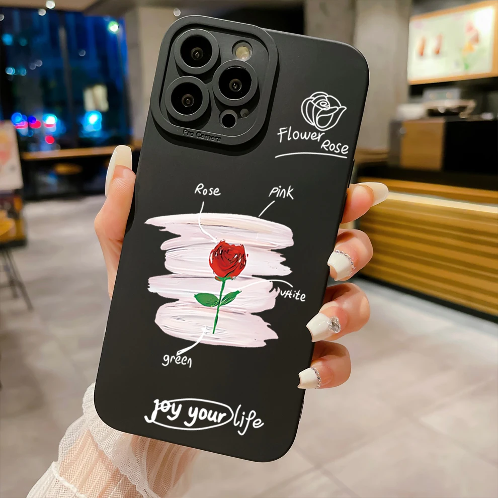 for Infinix Hot 40i 40 Pro Note 12 G96 30 20 11 10 Play Smart 8 7 5 6 HD Love Rose Square Case Cover