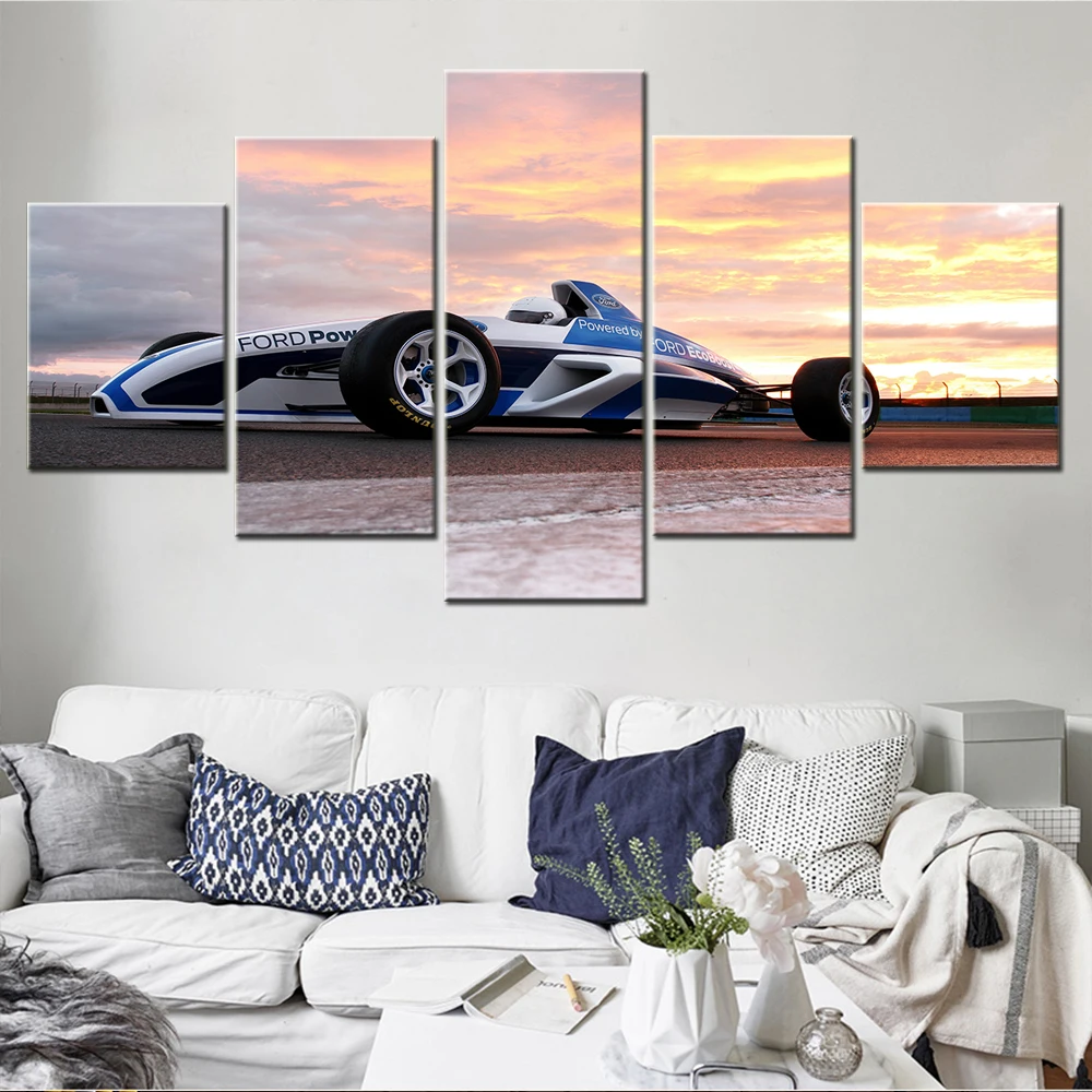 5 Pieces Wall Art Poster 2011 Ford Sky Formula 1 Racing Car Decor Picture Print Living Room Bedroom Mural Decorative Framework