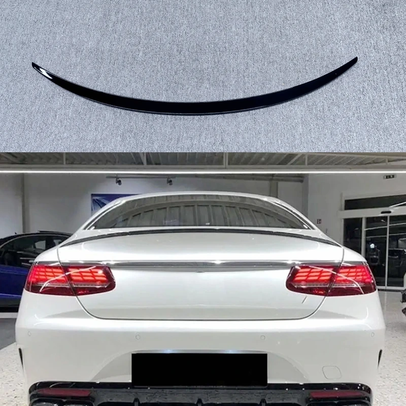 For Mercedes Benz S Class Coupe W217 C217 S63 2 Door Car Rear Spoiler Wing Lip Cover Body Kit By ABS 2014 To 2020 car