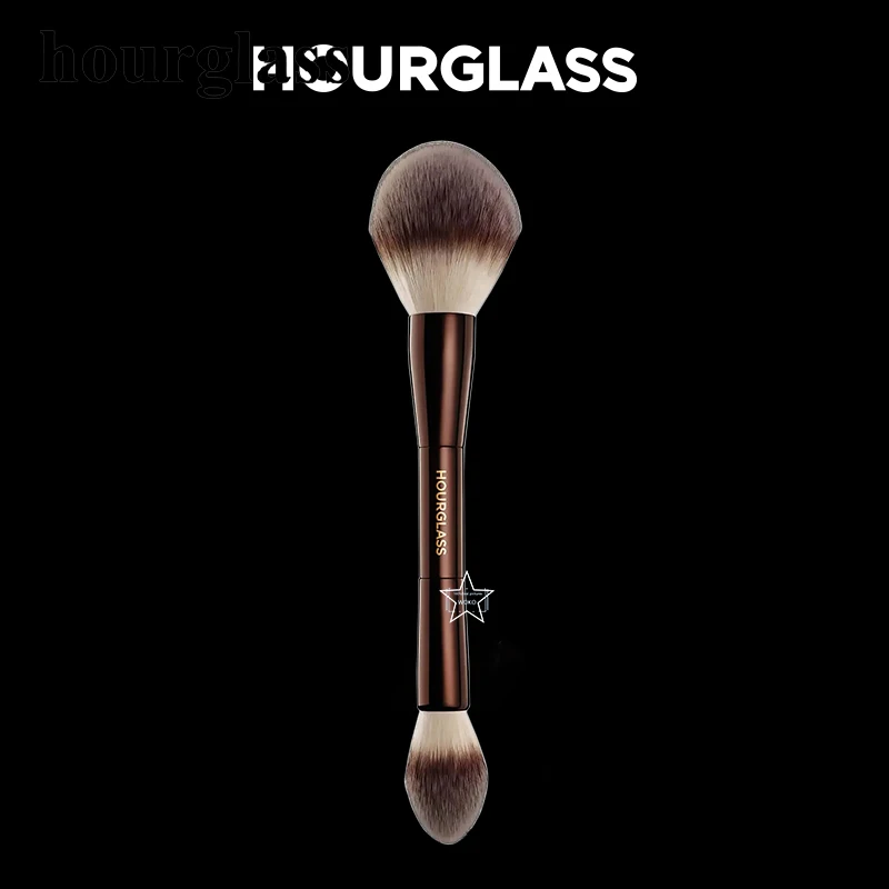 Hourglass Double-ended Powder Makeup Brush Setting Powder Brush Face Contour Sculpting Makeup Tool Fluffy Loose Powder Brush