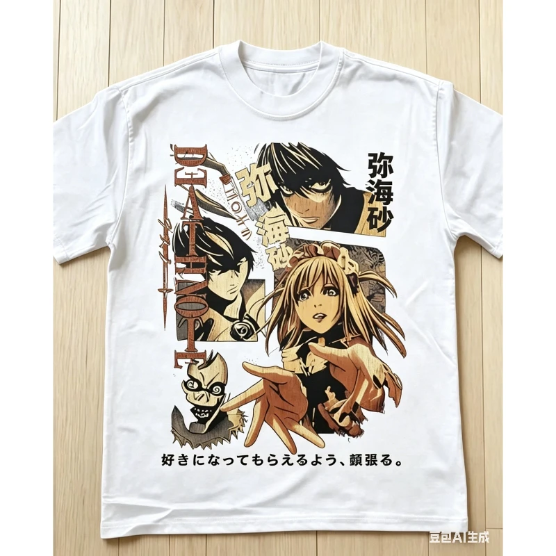T-shirts Anime Classiques Vintage, T-shirts Anime Death Note, T-shirts à Motifs Rétro, T-shirts Imprimés Graphiques Y2k en Coton à Manches Courtes Unisexe
