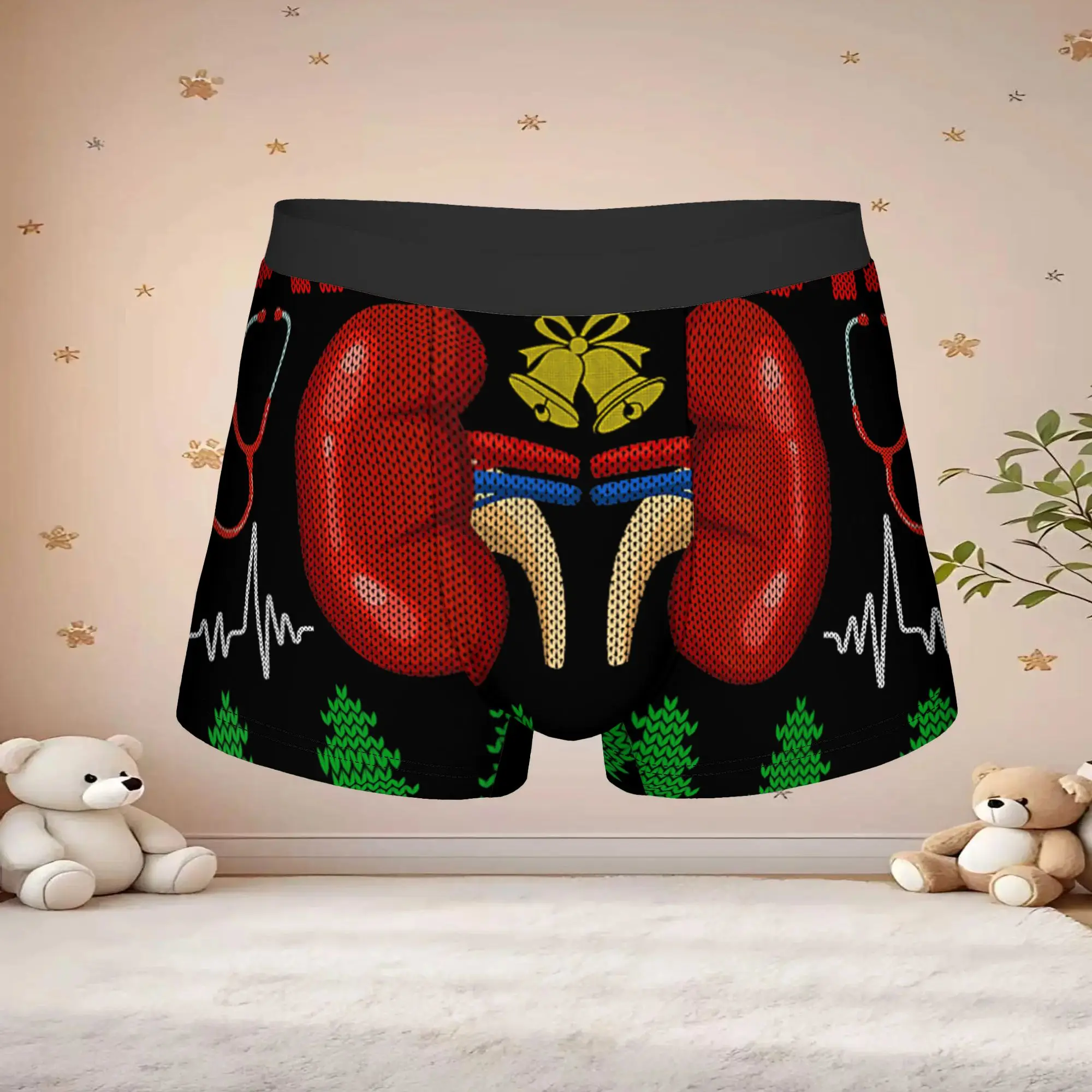 1pc Retro Dialysis Christmas Crew Ugly Xmas Sweater Underpants Breathable Panties Men Underwear Comfortable Shorts Boxer Briefs