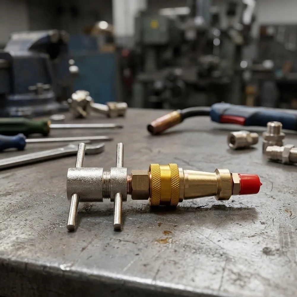 Quick Connect Fitting for Refrigeration Use Solder-Free Brass Design 125 74mm for Pressure Testing and Charging