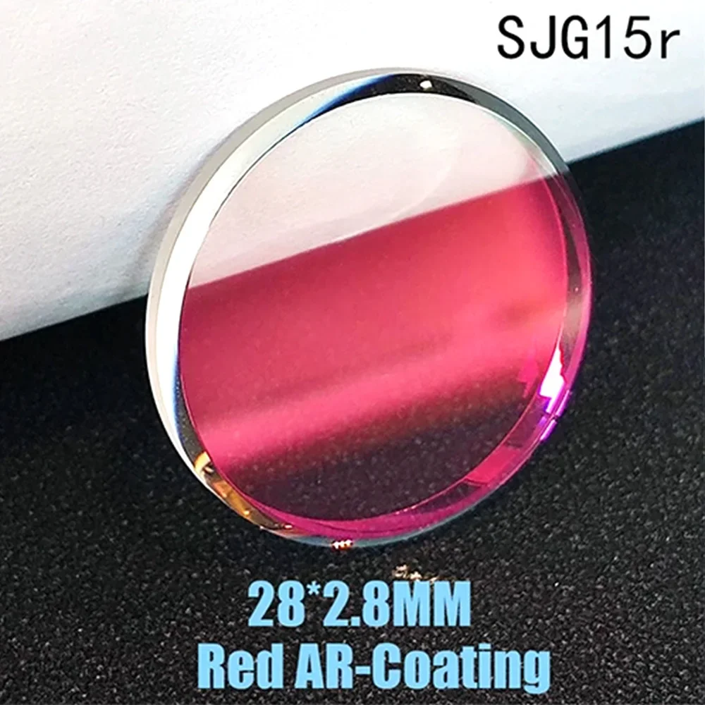 28mm*2.8mm Big Chamfer Sapphire Glass Flat Blue/Red/Clear/No AR Coating Watch Glass Fit SKX013 SKX015 Replacement Mod Parts