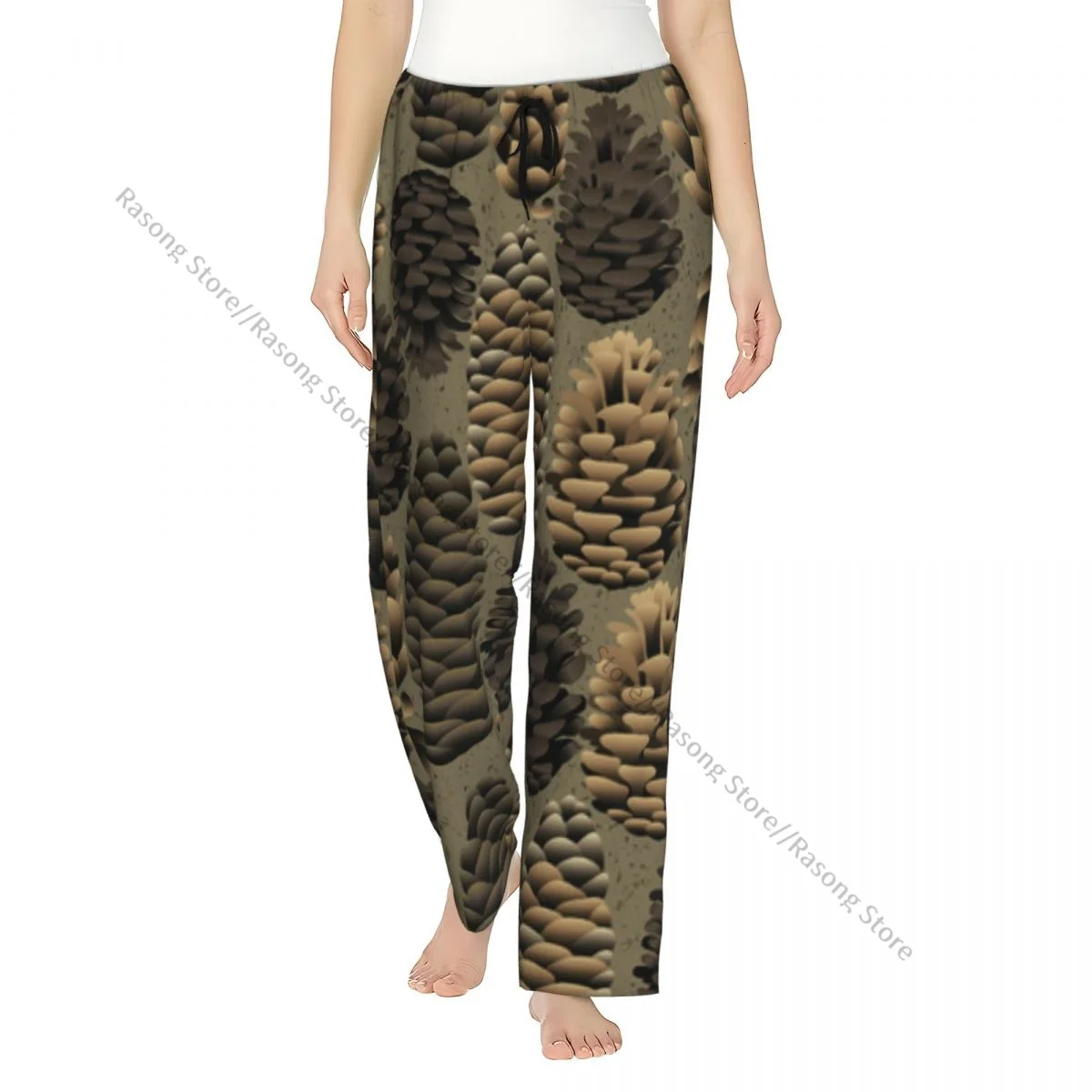 

Pajama Pants for Women Pine Cones Christmas Print Sleep Bottoms Home Loungewear