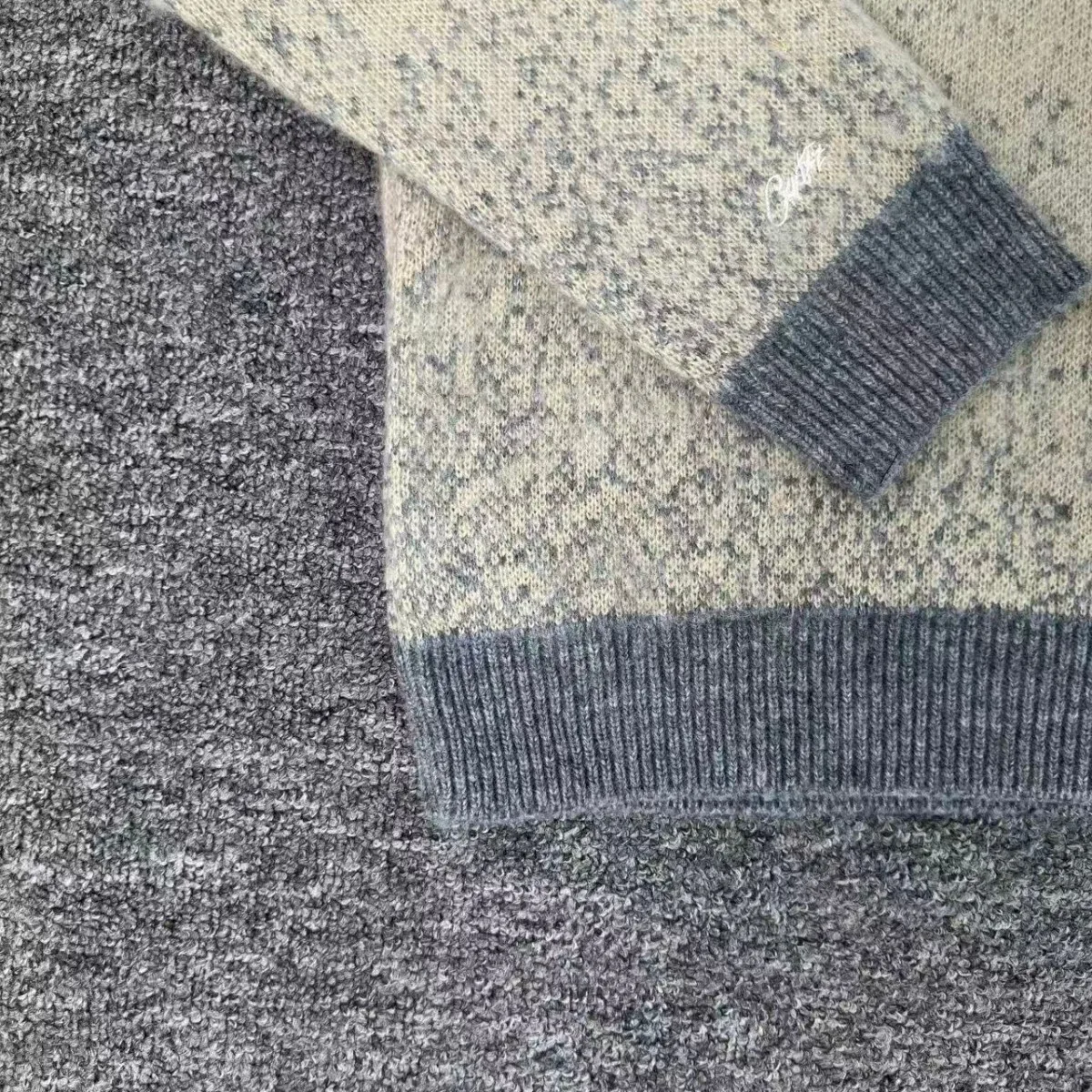 الأمريكية Sle الشارع الشهير ort محبوك الصوف مزيج سترة عارضة فضفاضة تناسب الهيب هوب شارع العليا جولة Ne البلوز سترة #5