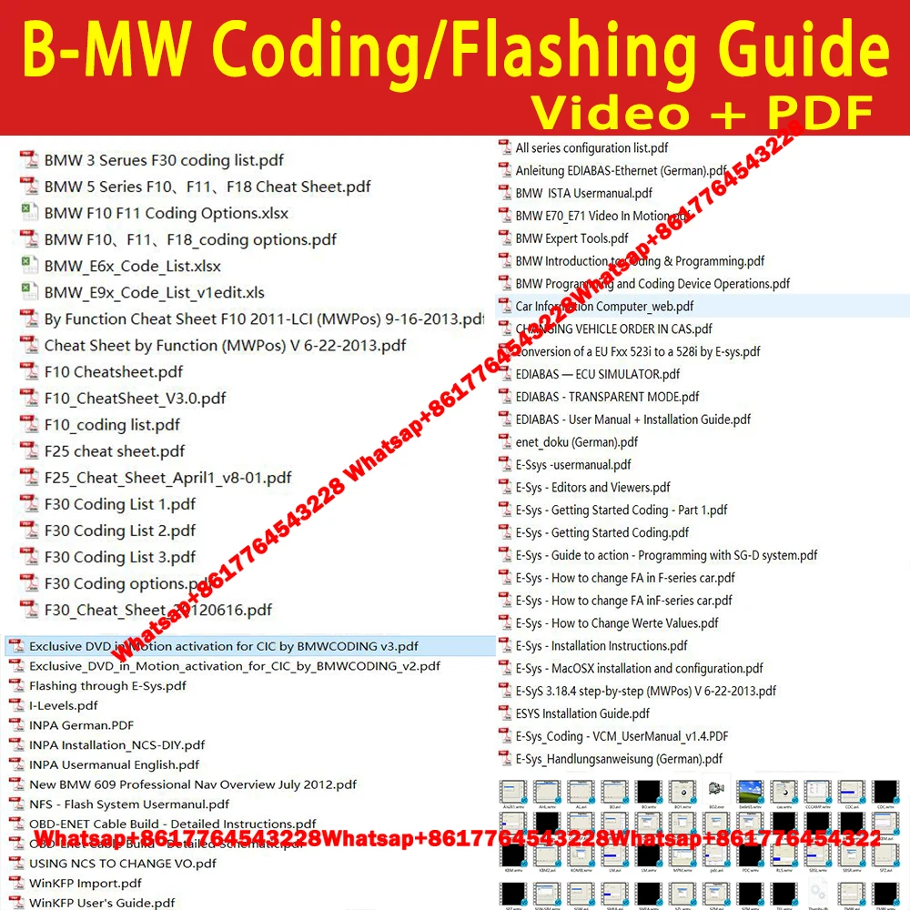 Guide for BMW Coding Programming Flashing Coding Cheat Sheet for BM-W E60  E65 Coding Change FA Werte Values