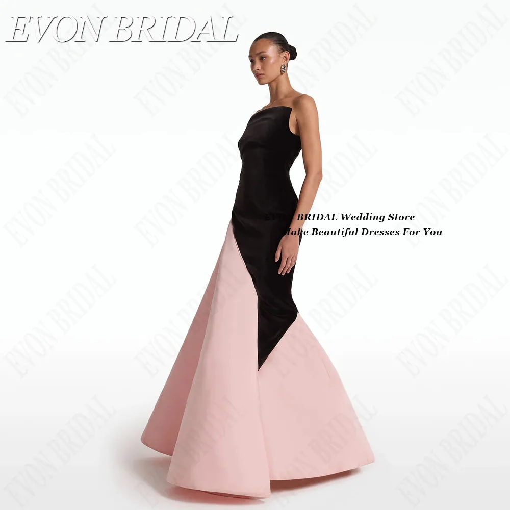 EVON BRIDAL Contrast Color Evening Dress Women Strapless Mermaid Sleeveless فساتين للمناسبات الخاصة Formal Occasion Dresses