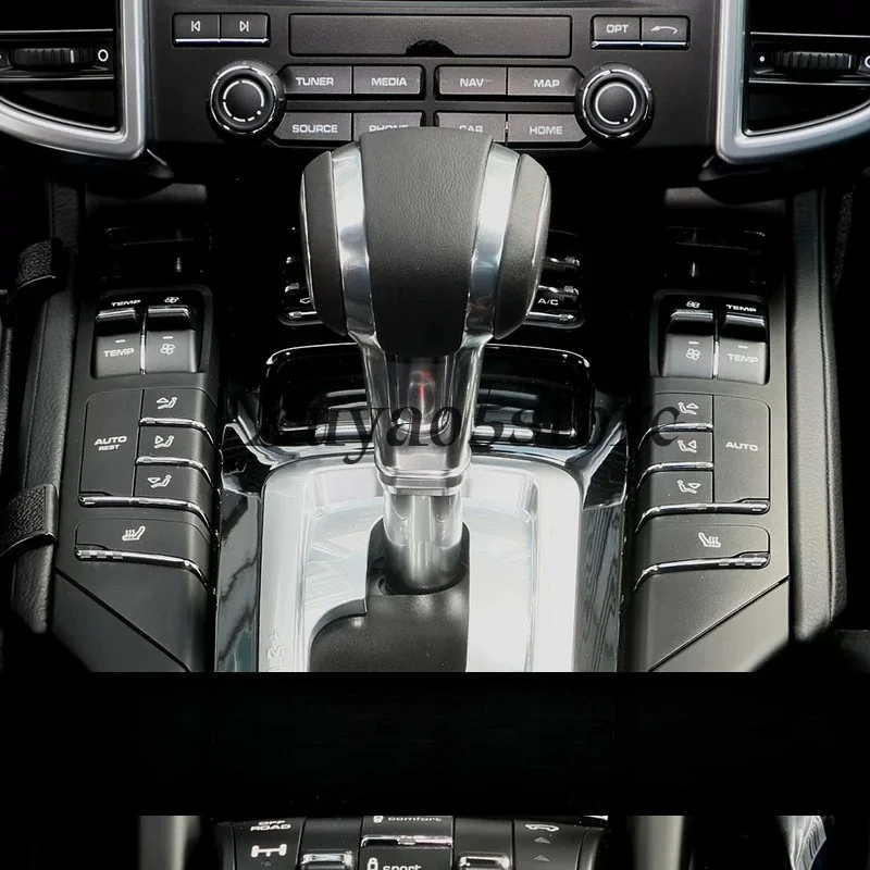 Suitable for 11-17 Porsche Cayenne aircraft head big gear, big head Cayenne gear head carbon fiber leather modification