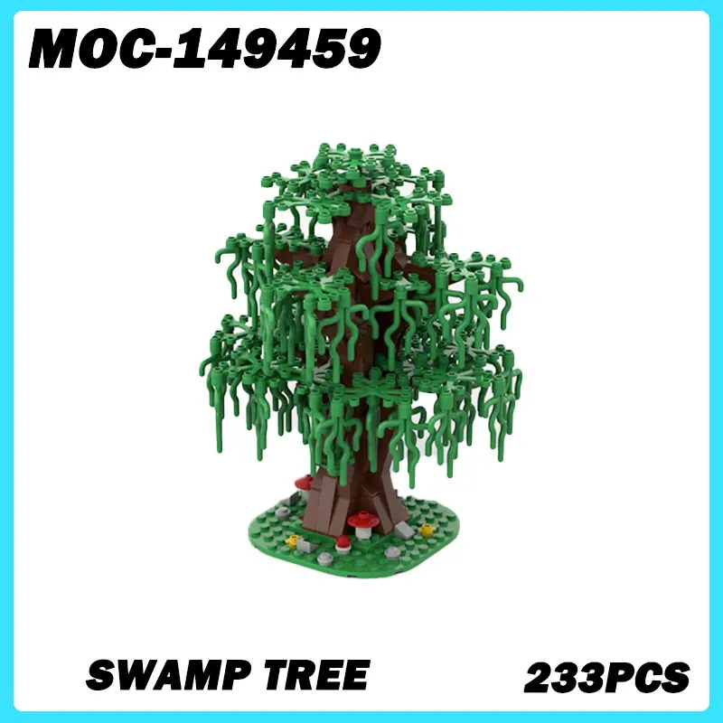 MOC-149459 Street View Series Swamp Tree Building Blocks, DIY Model Assemble Bricks Puzzle Toys semble Brick Puzzle Gifts 233PCS