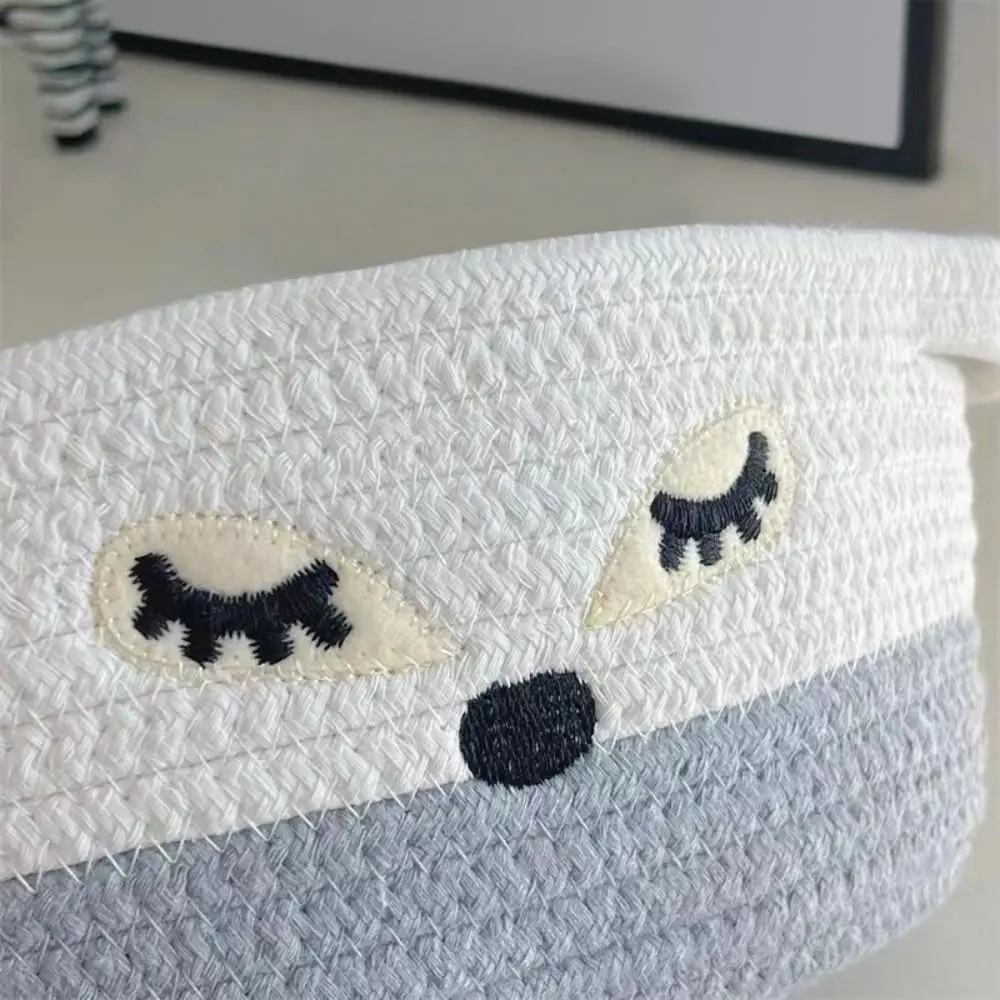 New Handle Woven Baskets Cotton Multifunctional Storage Box Multipurpose Cute Organizing Bag