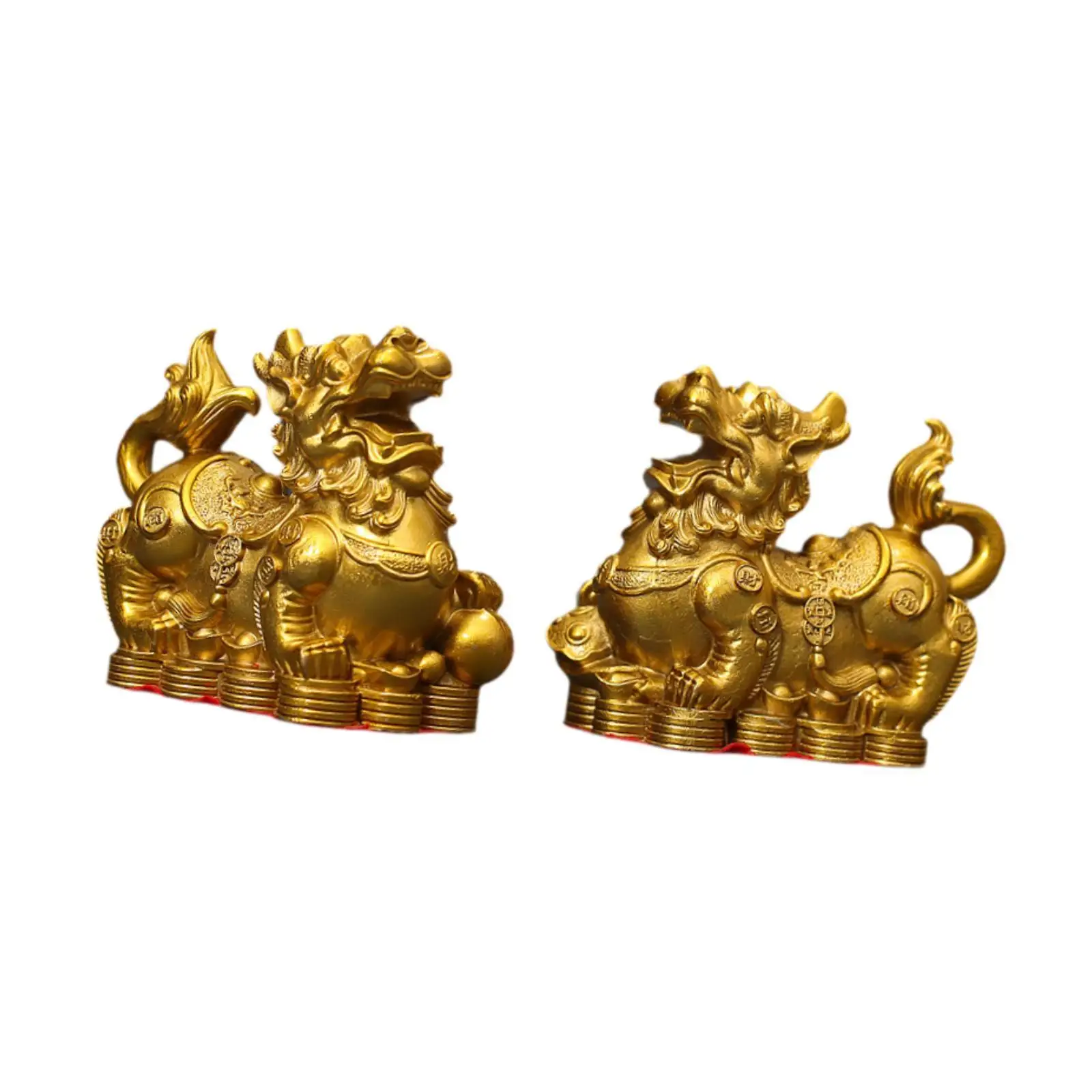 Desk Decoration Pixiu Statue Brass Sculpture Feng Shui Ornament for Office Table Art Craft Home Decor Figurine for Bookshelf