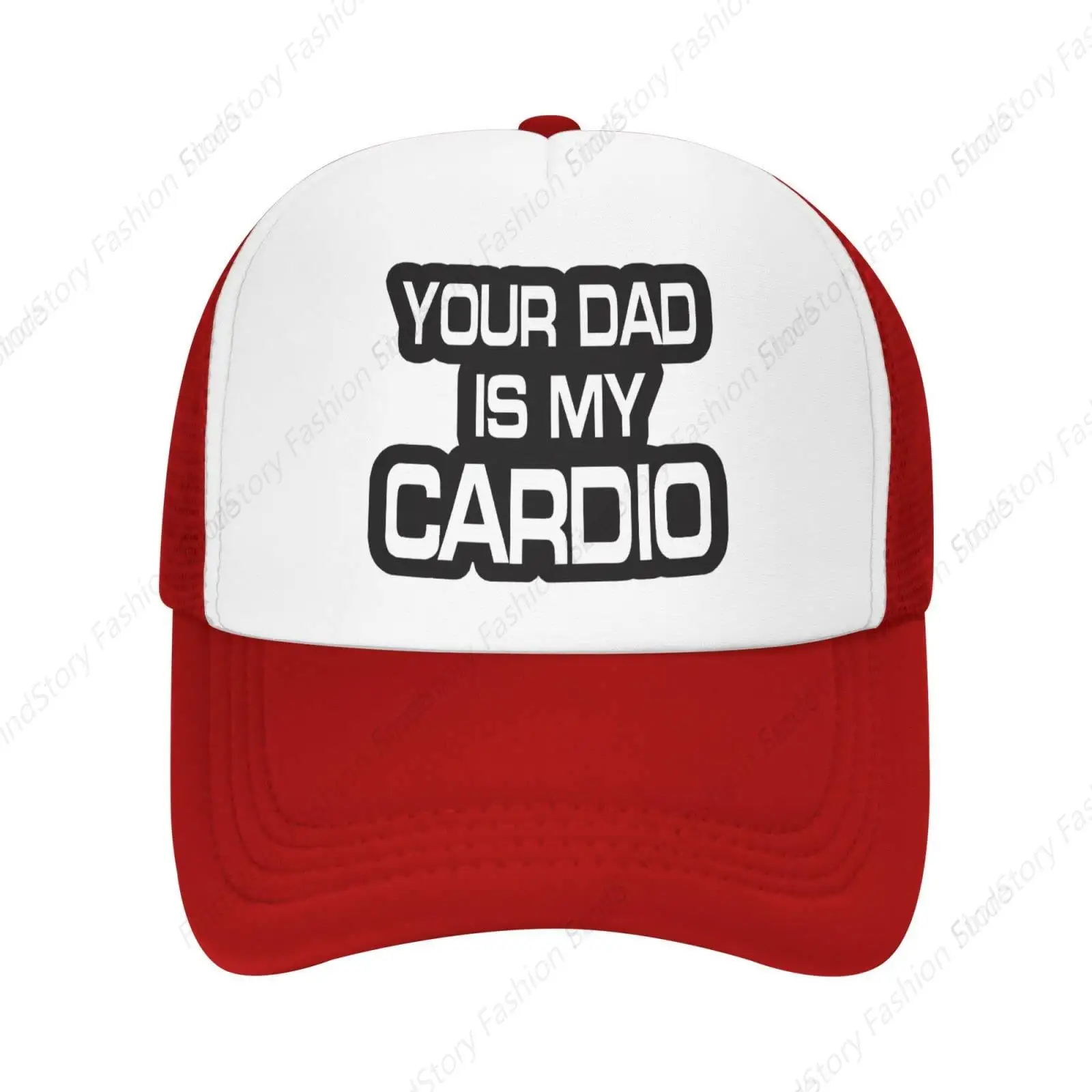 Your Dad is My Cardio Funny Baseball Cap Vintage for Men Women Trucker Golf Dad Mesh Hat Sports Fishing Daily Unisex