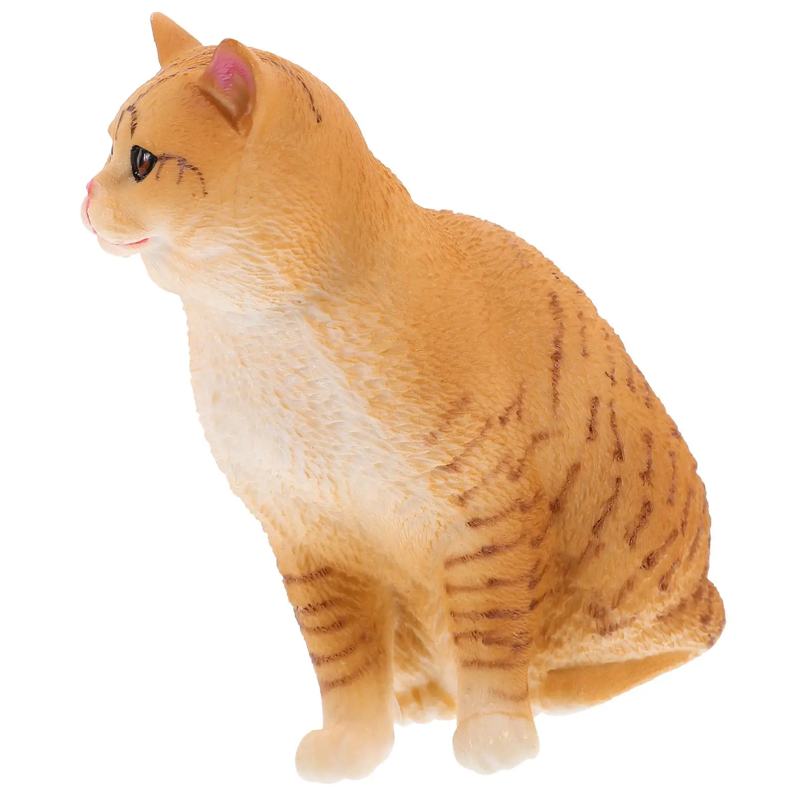 

Plastic Cat Statue Grey American Shorthair Garden Decor Lawn Ornament Desktop Bookshelf Home Accessory Gift Idea