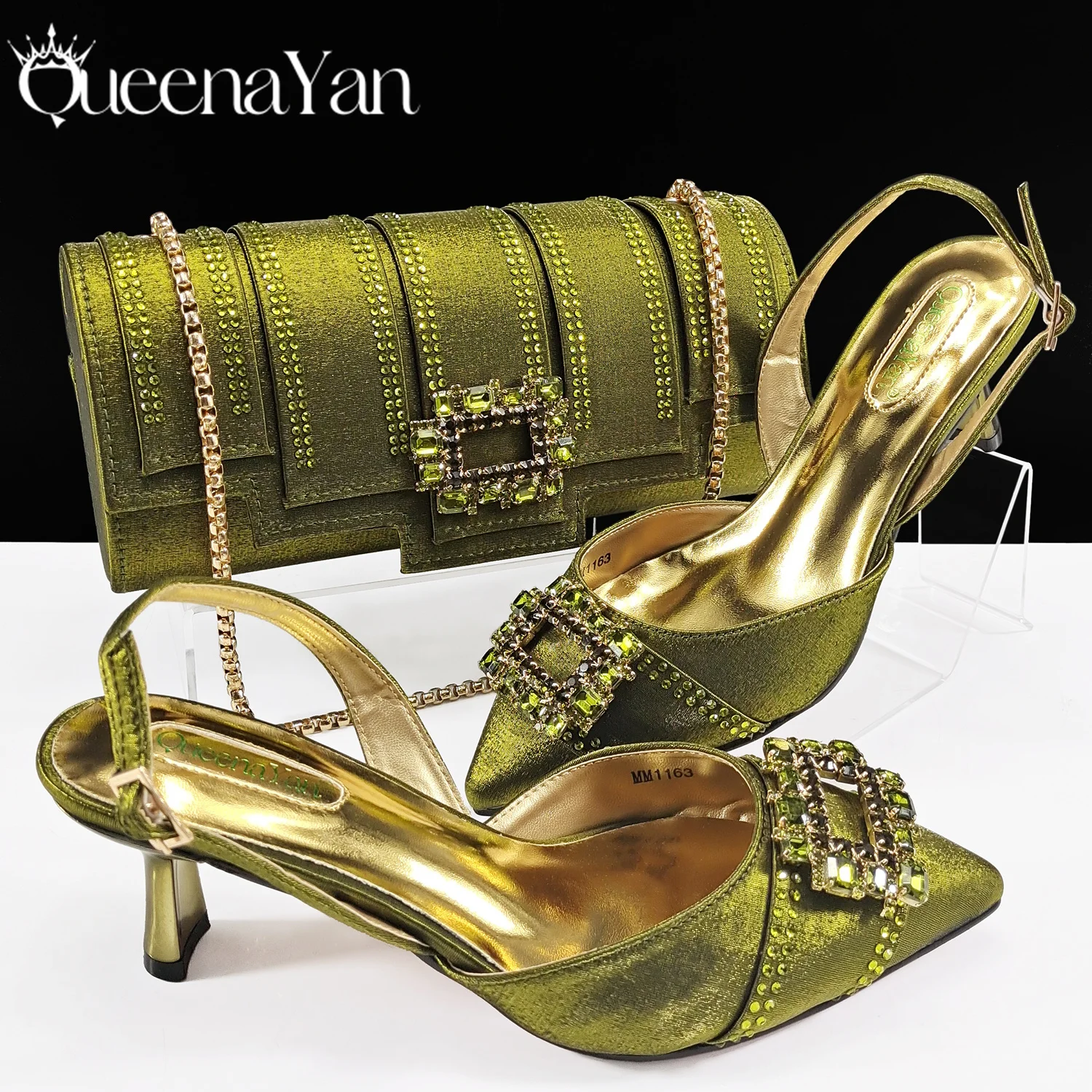 

Точечные товары! Festive Elegance: Queena Yan, женские туфли-лодочки высокого качества, модный дизайн для африканской свадьбы, женская обувь