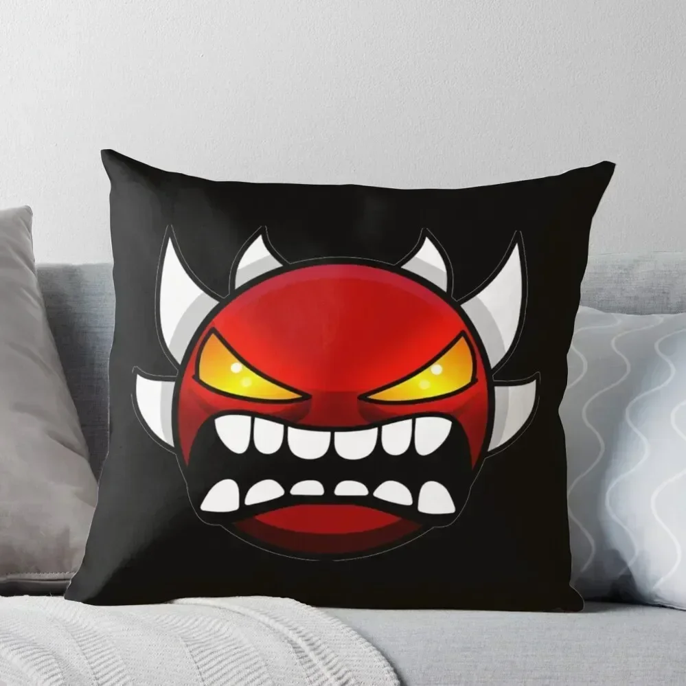 

angry geometry dash Throw Pillow Sofa Cover Decorative Pillow Covers For Sofa Pillow Case Christmas