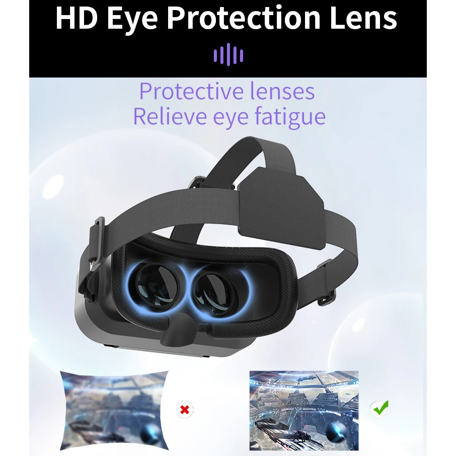 VR Glasses 3D Viar Phone Virtual Reality Headset Helmet Devices Smart Lenses Goggles For Smartphones Cell Hedset Mobile Game Set