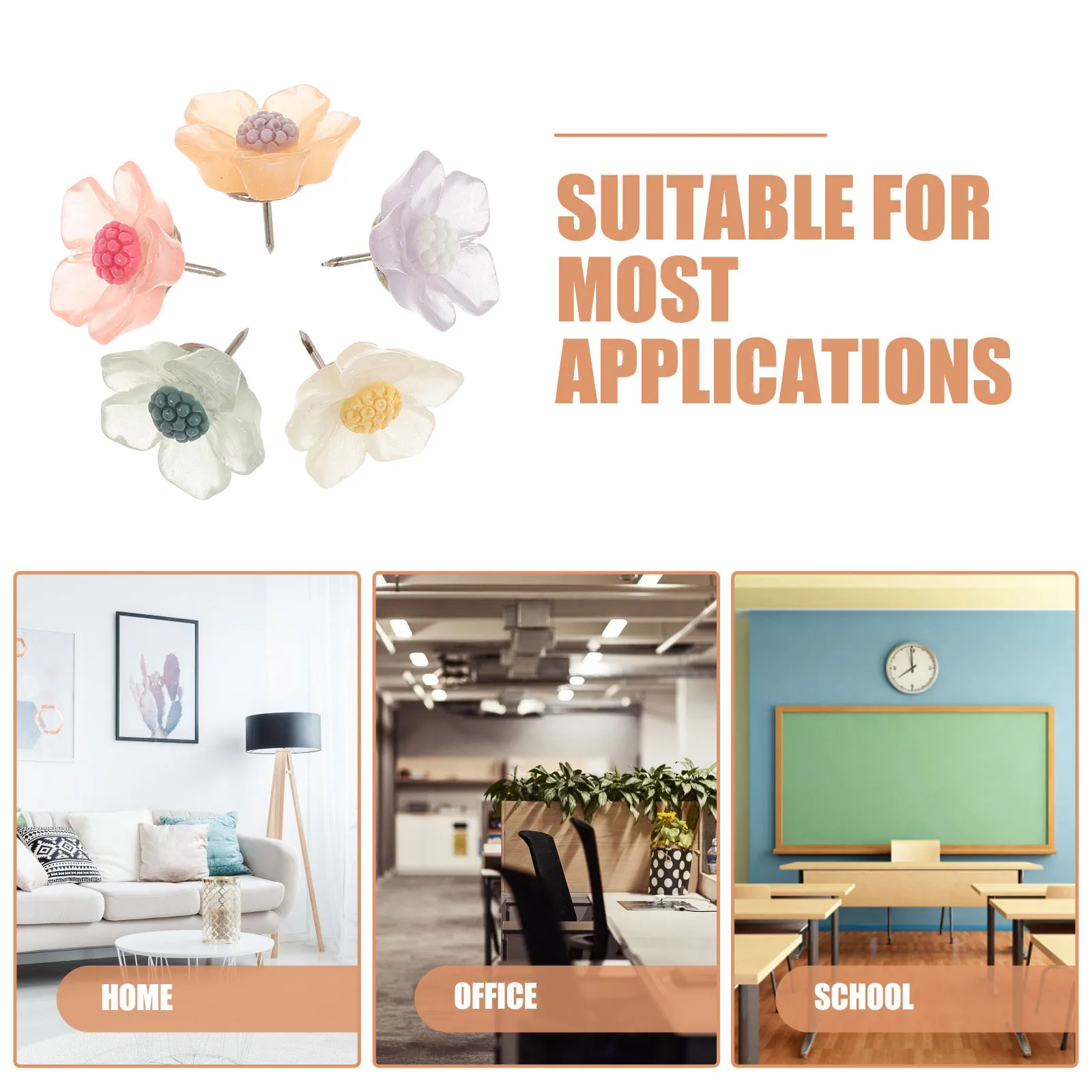 40 pçs resina flor alfinetes 3d design floral tachas para quadro de avisos cortiça parede decorativa foto exibição tachas casa