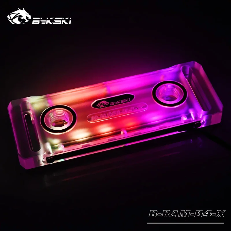 Bykski RAM Water Cooling Block Use for Dual Channel 2pcs RAM or 4 Channel 4pcs RAM Cooled RGB Radiator