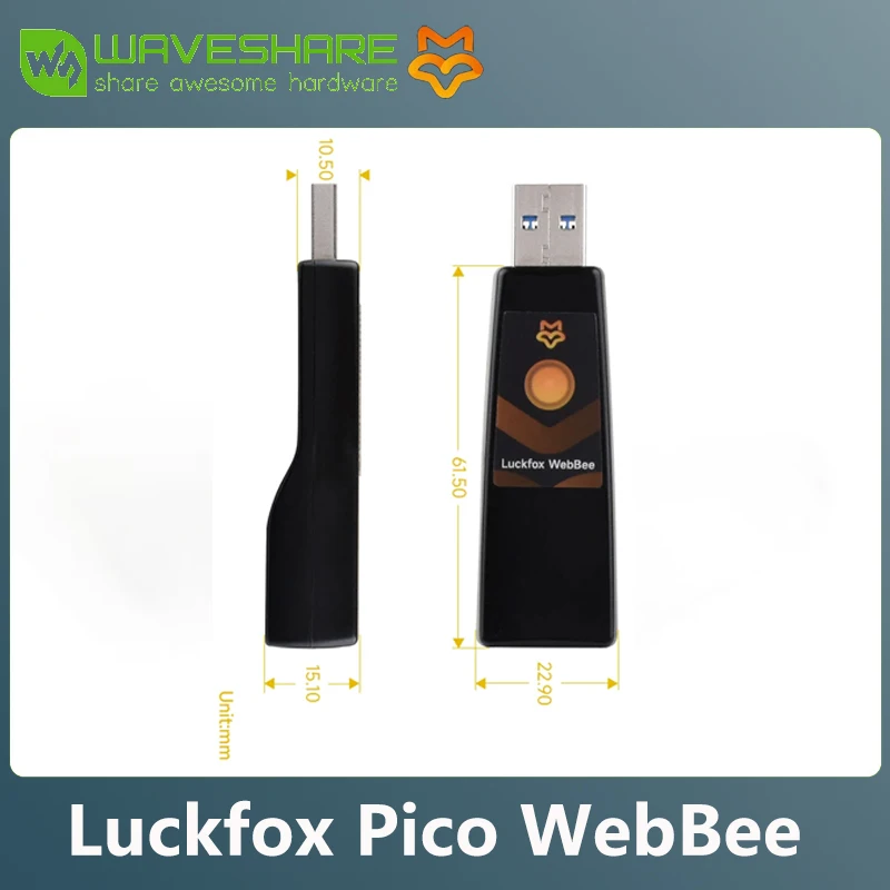 

Waveshare Luckfox Pico WebBee RV1103 Linux Micro Deve Board, порт Ethernet встроенный aam Cortex-A7/RISC-V MCU/PHY, с корпусом ABS