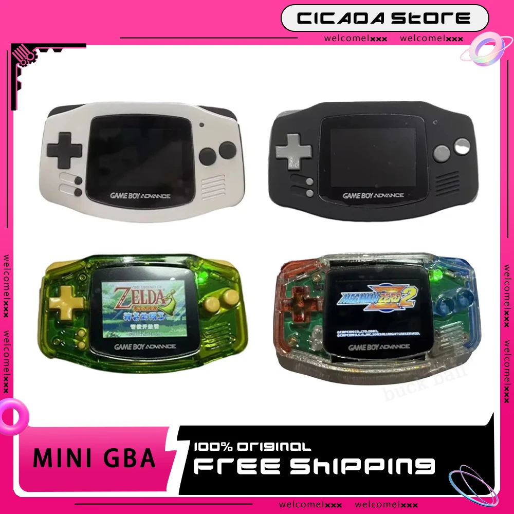 

Mini GBA Handheld Game Console Mini Portable Gamepad Transparent Ips Screen Gamer Console With Battery Flip Machine For GBA/NES