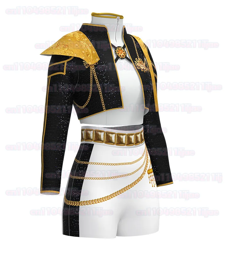 Kpop زوي تأثيري حلي النساء الفتيات شيطان الصيادين ميرا تأثيري الملابس مجموعة يتوهم هنتركس فستان هالوين ملابس تنكرية للحفلات مجموعة