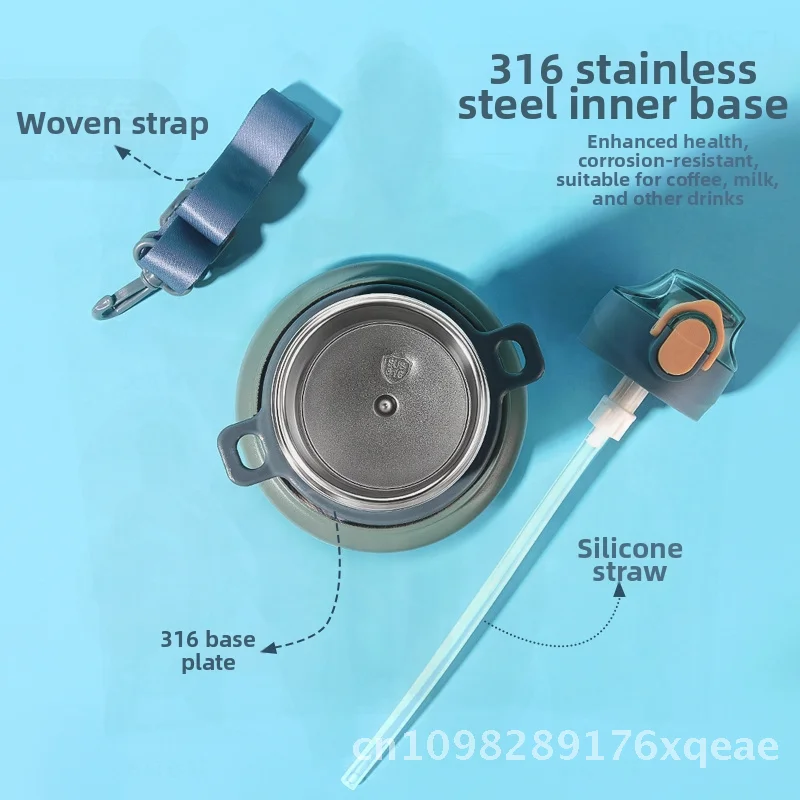 

Portable Vacuum Insulated Stainless Steel Water Cup Large Capacity 316 Steel Sports Straw Kettle for Men Women Students with