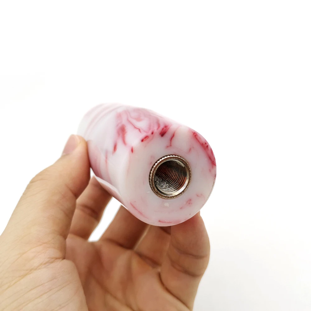 JDM Universal Acrylic Long Gear Stick Shift Knob Manual Transmission Marble Lever Shifter Knob Head with M8 M10 Adaptor