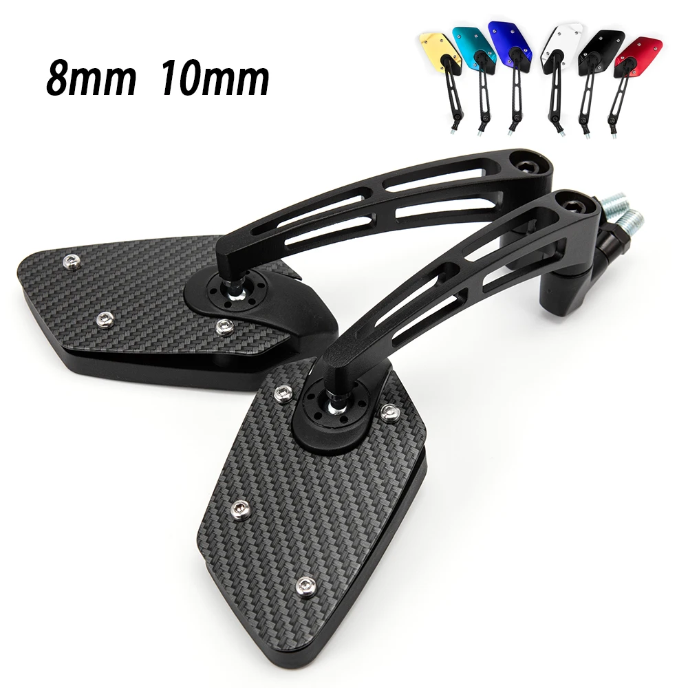 

Evomosa 2pcs 8mm 10mm Motorcycle Rearview Mirrors Wide Angle Adjustable Bicycle Bike Handlebar Side Flexible Rear View Mirror