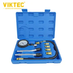 0-300PSI Engine Compression Tester Kit, 9pcs Engine Cylinder Pressure Gauge for Petrol Gas Engine for Petrol Gas Engine VT01053B