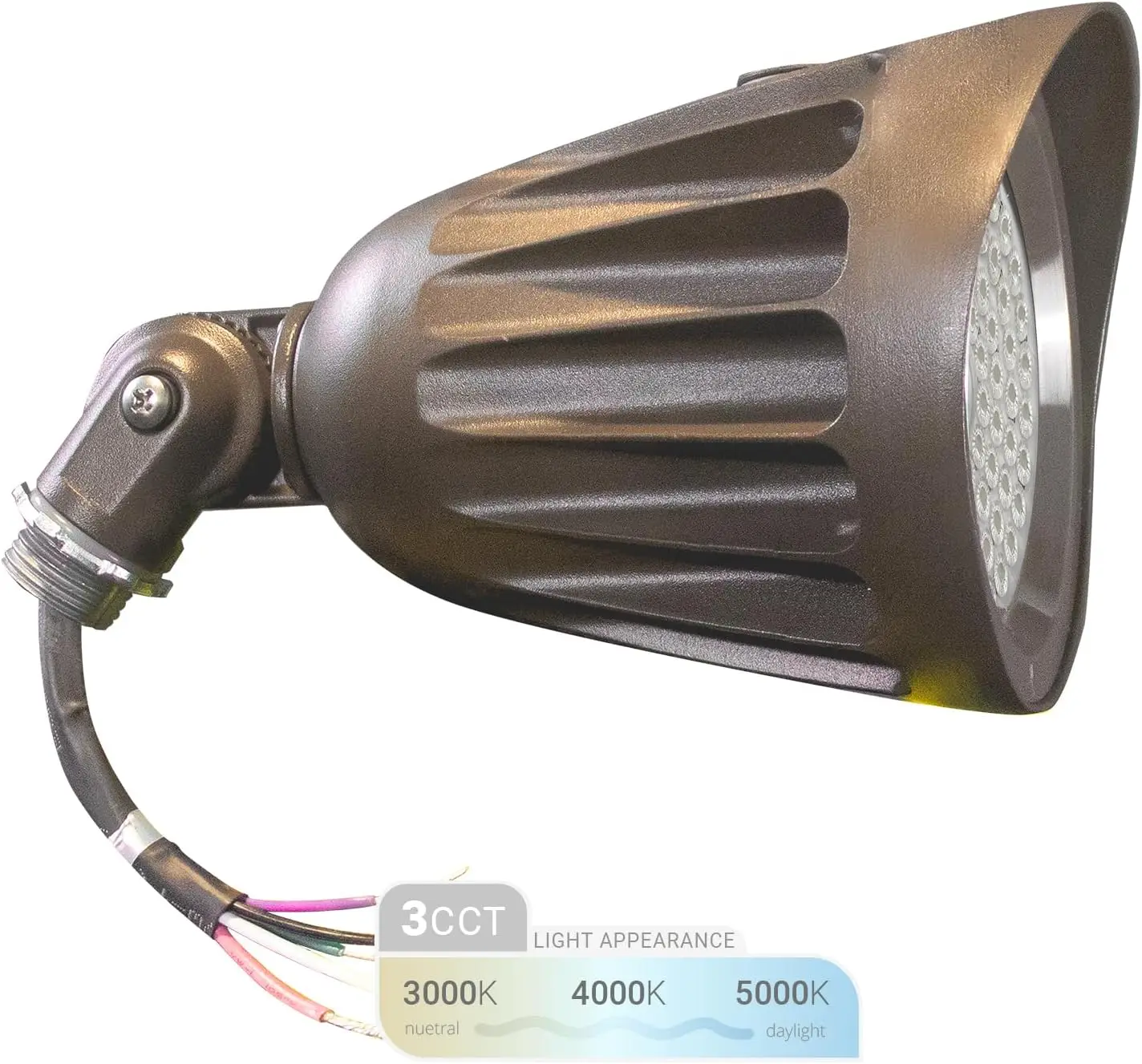 

25W LED Bullet Spotlight, 3500 Lumens Outdoor Floodlight, 3000K/4000K/5000K Selectable, Waterproof Landscape Lighting