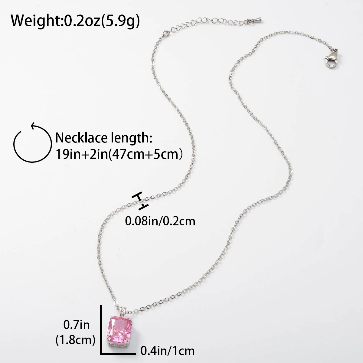 Inlay Zircon Geometric Necklace for Female Sweet Rectangle Colorful Crystal Neck Clavicle chain Choker Girl Party Jewelry Gift