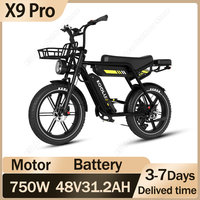 KOOLUX X9 Pro Aluminum Alloy Electric Bike 750W Motor 48V31.2AH Dual Lithium Battery Adult Electric Bicycle 20 Inch Tire E-bike