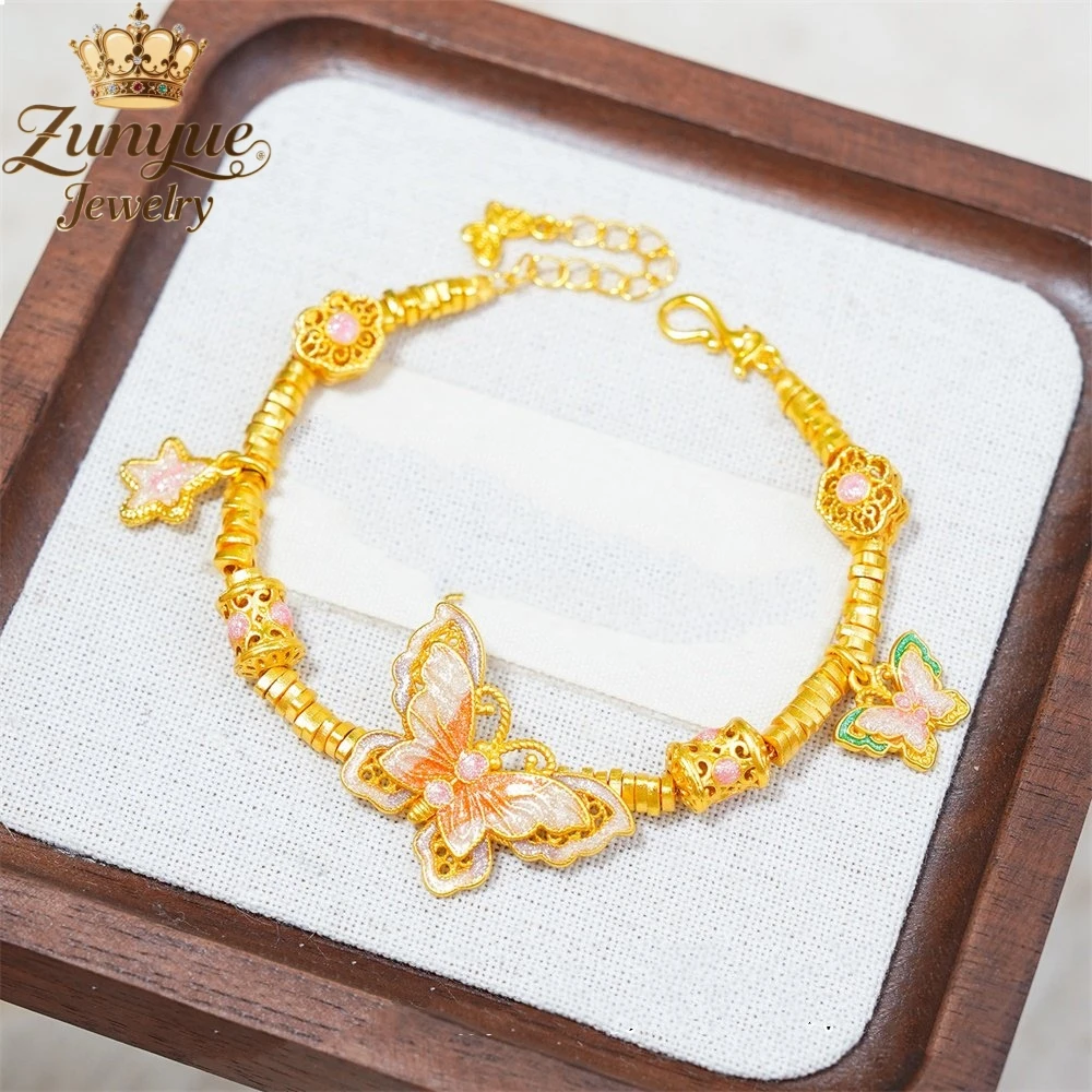 

Песочное золото, розовый, фиолетовый браслет-бабочка, роскошные качественные ювелирные изделия, модные украшения, изысканные подвески, изысканный популярный элегантный подарок