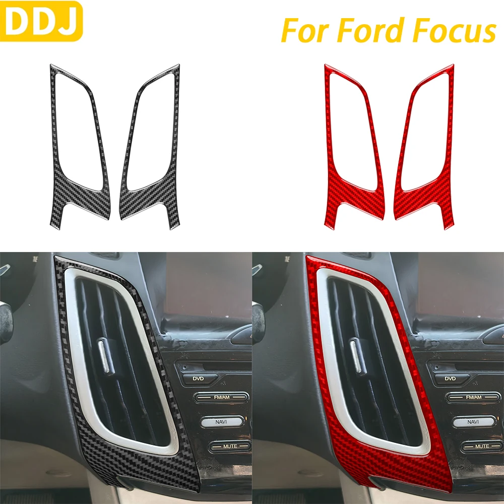 

For Ford Focus 2012-2014 Accessories Carbon Fiber Center Console Air Vent Outlet Panel Cover Decorative Car Interior Sticker