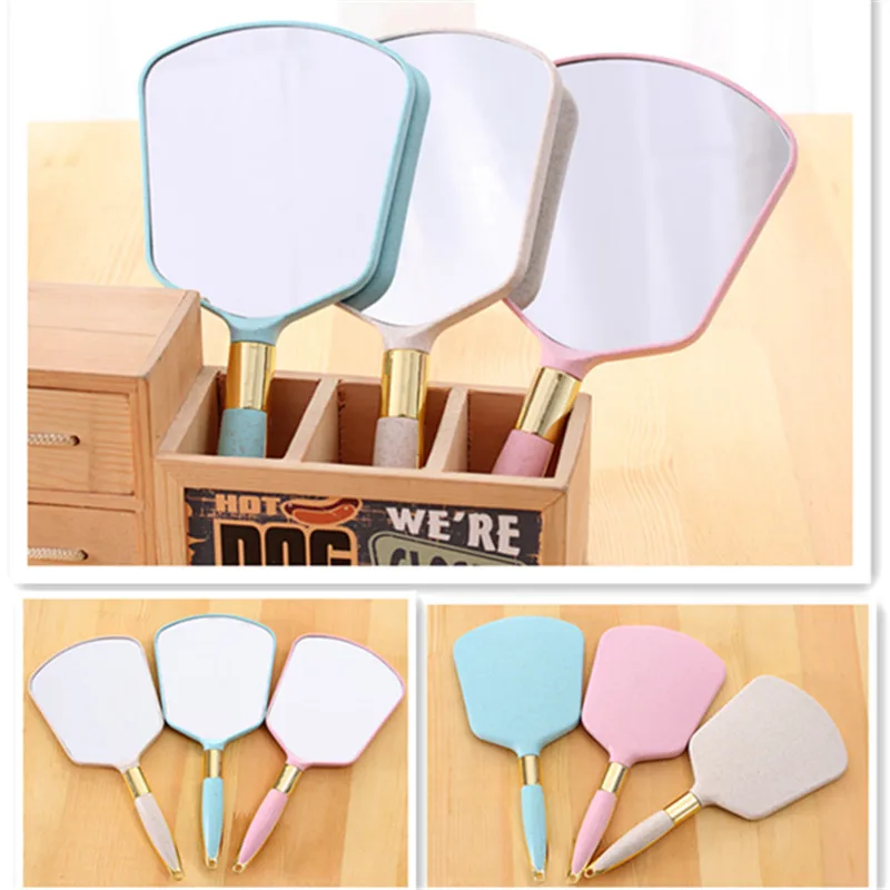 ハンドル付き手持ちミラー1個、フック穴付き化粧手鏡、バスルームと寝室用、理容室用ヘアカットミラー、家庭用