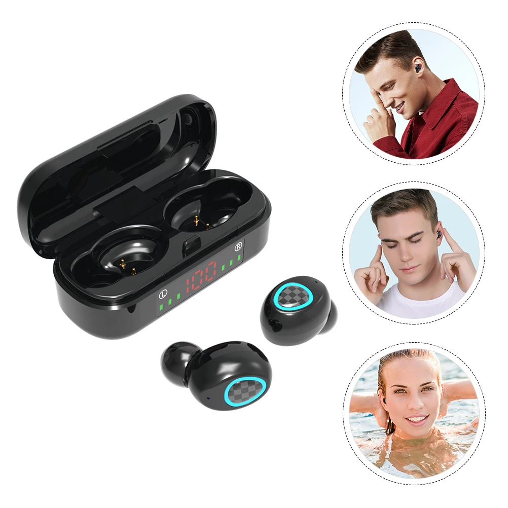

1 Set Wireless Earbuds Waterproof Sport Headphones Noise Cancelling Lightweight Comfort Fit Black For Travel Outdoor Men Women