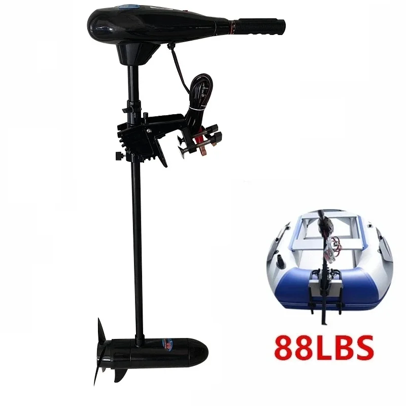 Solar Marine 88 Pounds DC 24V Electric Trolling Motor Transom Mounted Outboard Engine 1200W 13KM/H for Fishing Boats Kayaks